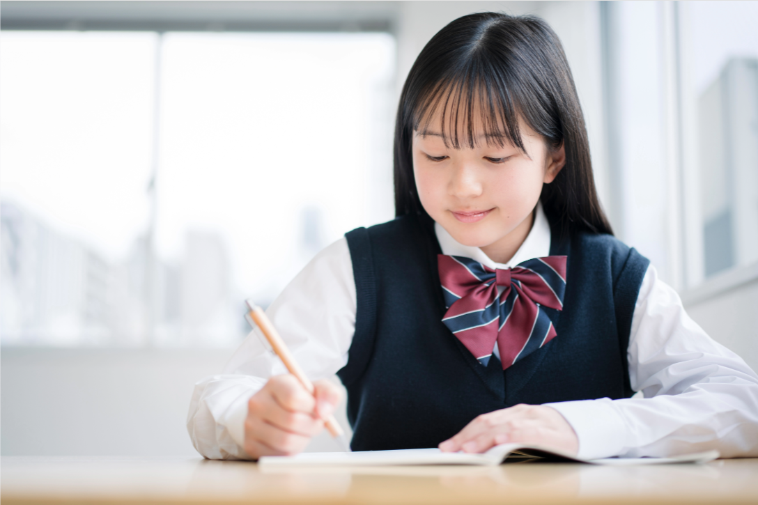 Student studying intensely